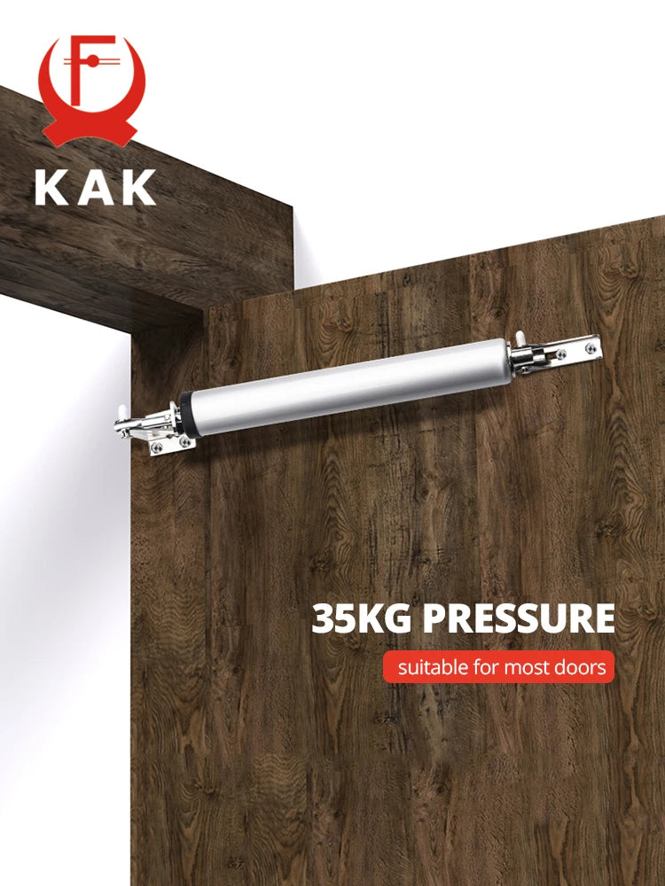 KAK  Soft Closing Automatic Door Closer 35KG Pneumatic Adjustable Speed Positioning Door Stop Protective Door Holder Hardware