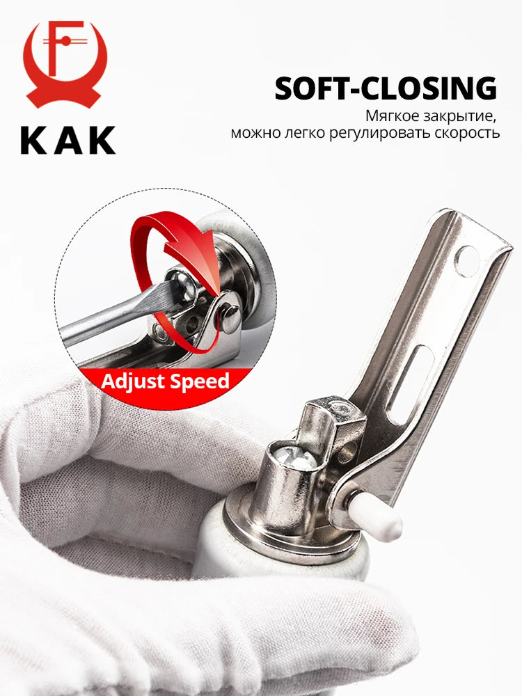 KAK  Soft Closing Automatic Door Closer 35KG Pneumatic Adjustable Speed Positioning Door Stop Protective Door Holder Hardware