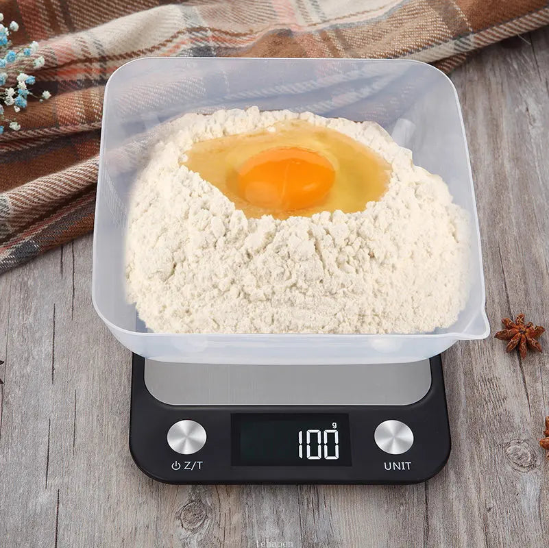 Kitchen Scale 15Kg/1g Weighing Food Coffee Balance Smart Electronic Digital Scales Stainless Steel Design for Cooking and Baking