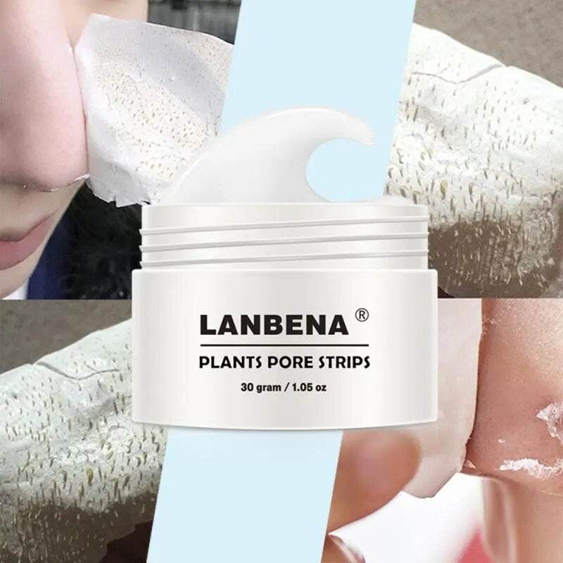 LANBENA Blackhead Remover Cream Paper Plant Pore Strips Nose Acne Cleansing Black Dots Peel Off Mud Mask Treatments Skin Care