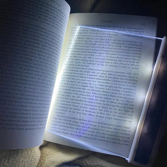 LED Book Light Eye Caring Flat Plate Panel Bookmark Light Portable Study Tools Night Vision Reading Lighting For Car Travel Bed