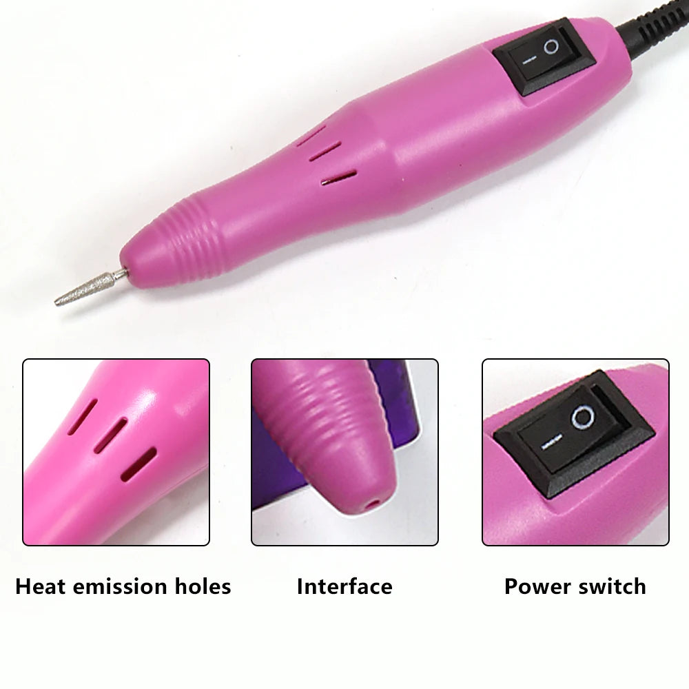 LINMANDA Professional Electric Nail Drill Machine Set Nail Files Drill Bits Gel Polish Remover Portable Nail Polisher Equipment