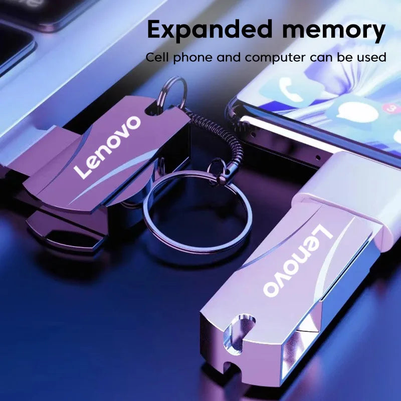 Lenovo New Super Mini Metal Usb Flash Drive 128/256/512GB Tiny Pendrive Memory Stick 1TB 2TB Storage Device WaterProof U Disk