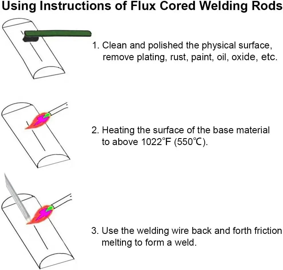 Low Temperature Easy Melt Aluminum Universal Welding Rod Cored Wire Rod Solder No Need Solder Powder Weld Bar for Propane Torch