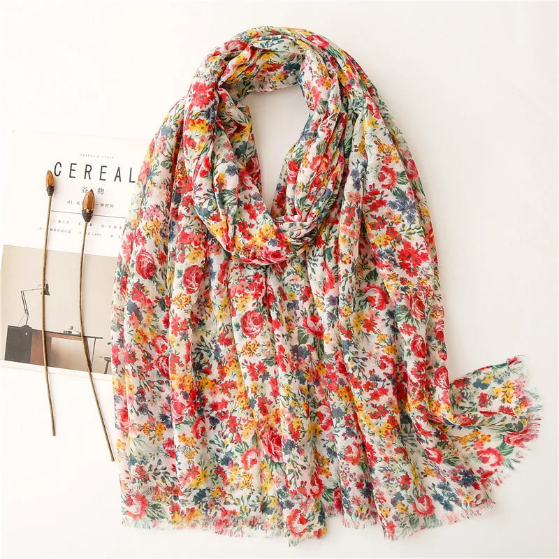 Luxury Brand Cotton Scarf Women Large Shawls Design Hijab Echarpe Print Tassel Scarves Lady Beach Stole Muffler Foulard Pareo