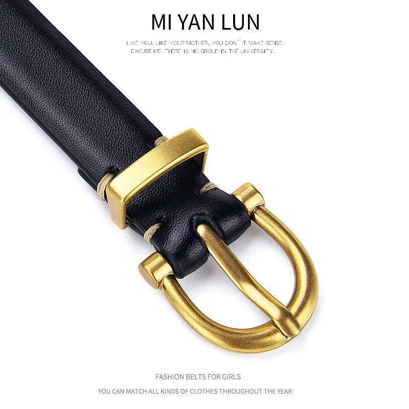 Luxury Designer Women Belt Genuine Leather Female Fashion Metal Belt Buckle Waistband 3 Colors High Quality Trend Belt Lady New