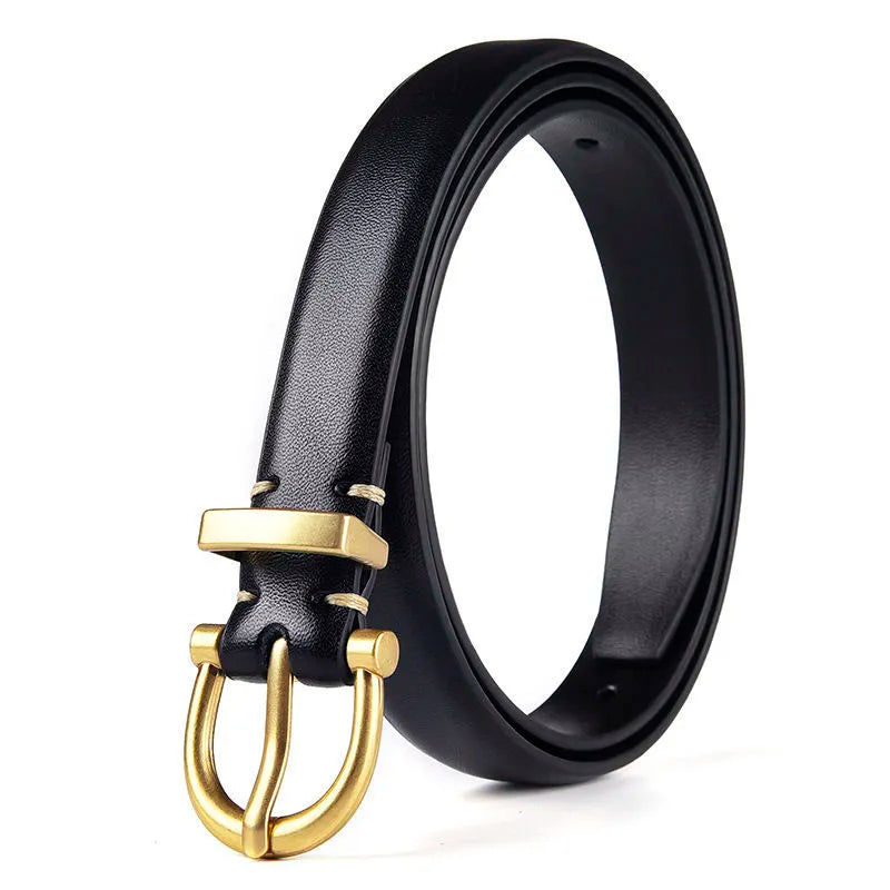 Luxury Designer Women Belt Genuine Leather Female Fashion Metal Belt Buckle Waistband 3 Colors High Quality Trend Belt Lady New