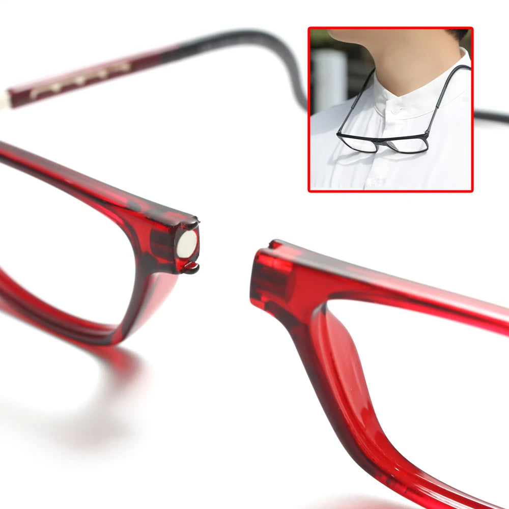 Magnetic Reading Glasses eyeglass frame with magnet for Men with Anti Blue Light Computer Glasses Clear Frame for Women TR90