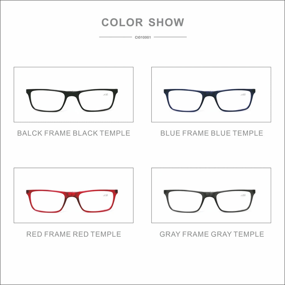 Magnetic Reading Glasses eyeglass frame with magnet for Men with Anti Blue Light Computer Glasses Clear Frame for Women TR90