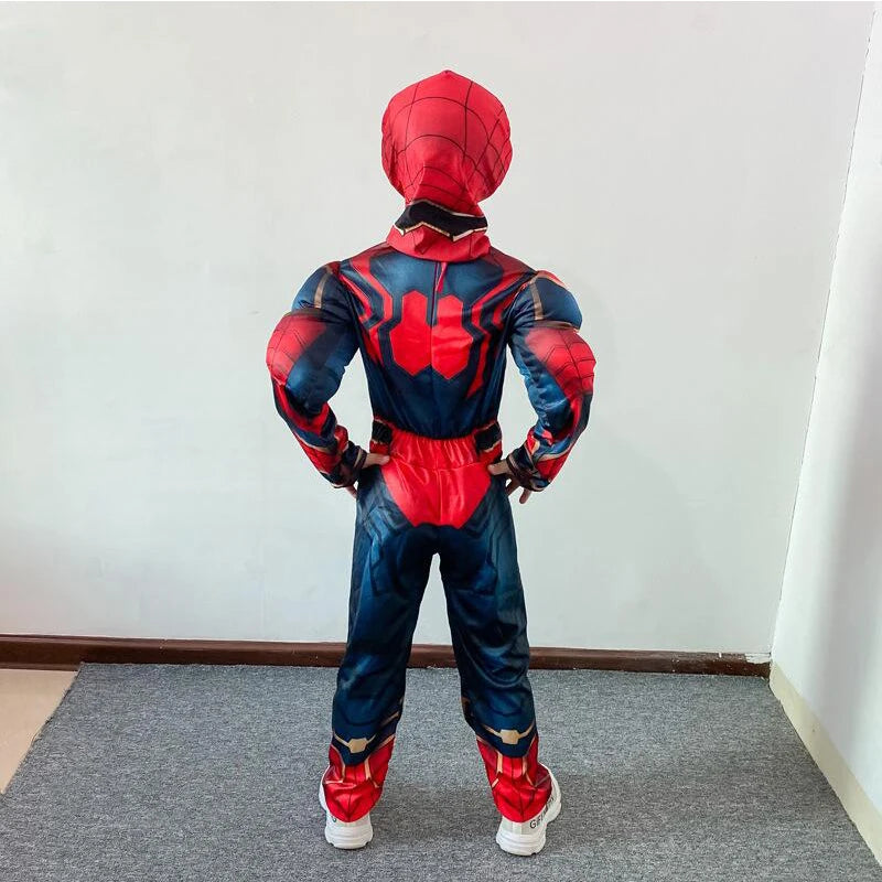 Marvel Superhero Spider Man Captain America Iron Man Thor Hulk Cosplay Costume Muscle Bodysuit Jumpsuit for Kids Halloween Party