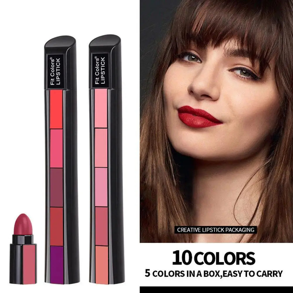 Matte 5-color Lipstick Set Velvet Lip Stick Non-stick Lip Gloss Long Lasting Waterproof Sexy Red Lipstick Lip Makeup