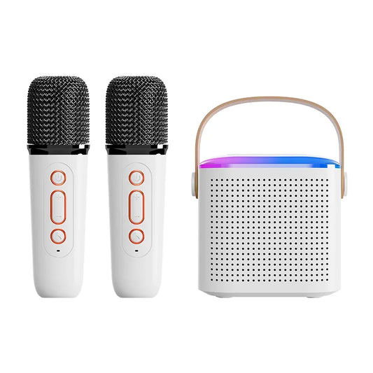 Microphone Karaoke Machine Portable Bluetooth 5.3 PA Speaker System with 1-2 Wireless Microphones Home Family Singing Machine