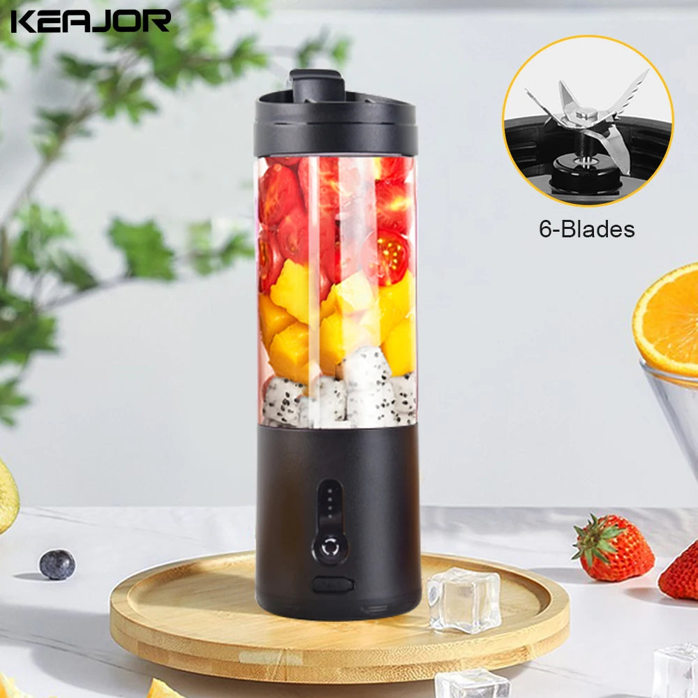 Mini Portable Blender Electric Fruit Juicer Smoothie Orange Fresh Juice Blender Multifunction Rechargeable Portable Bottle Mixer