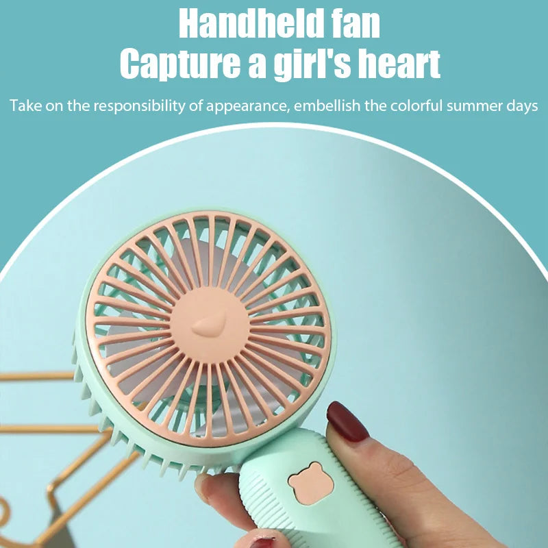 Mini Portable Fans Handheld USB Rechargeable Fan Air Cooler Outdoor Travel Hand Fans Ventilation Fan