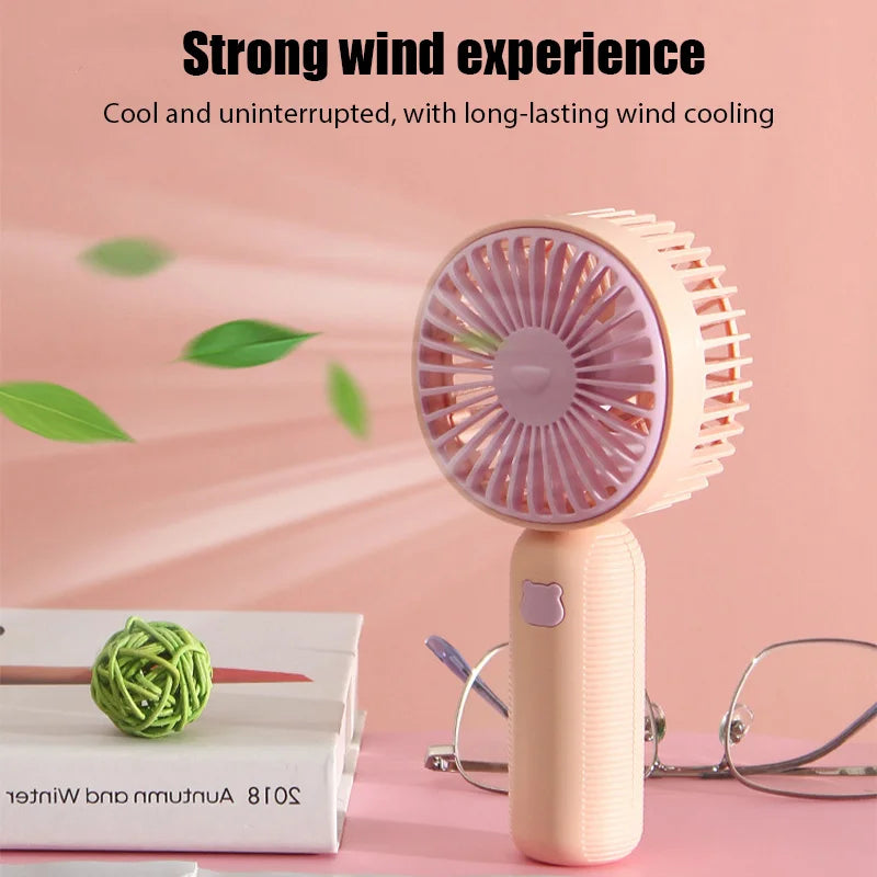 Mini Portable Fans Handheld USB Rechargeable Fan Air Cooler Outdoor Travel Hand Fans Ventilation Fan