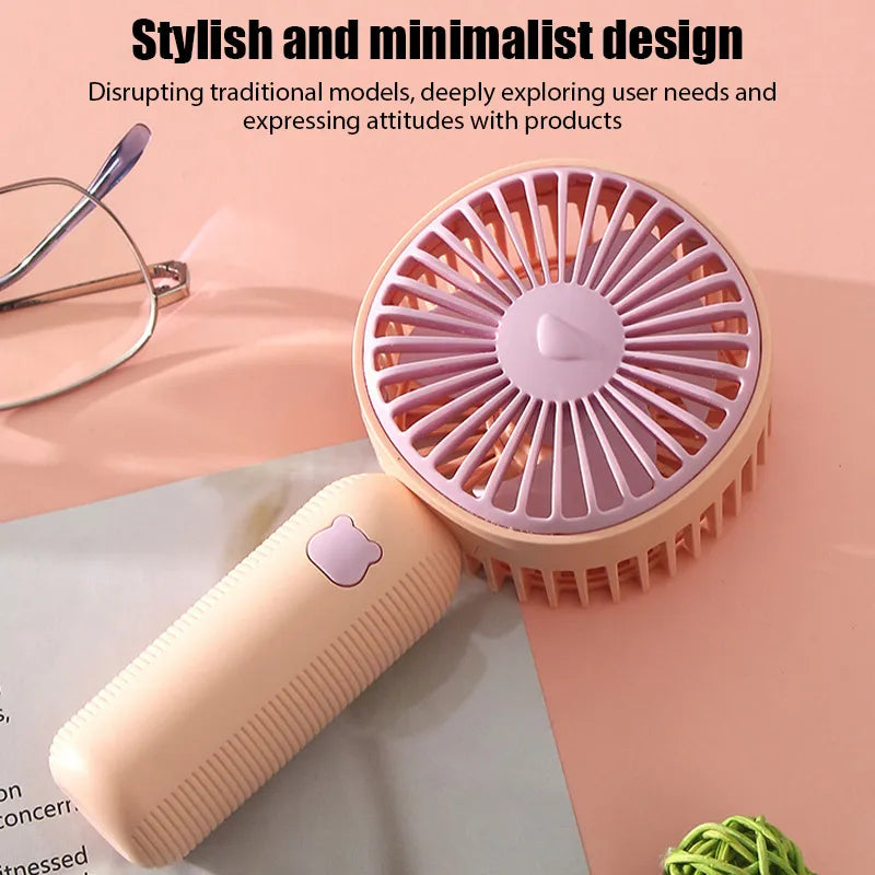 Mini Portable Fans Handheld USB Rechargeable Fan Air Cooler Outdoor Travel Hand Fans Ventilation Fan