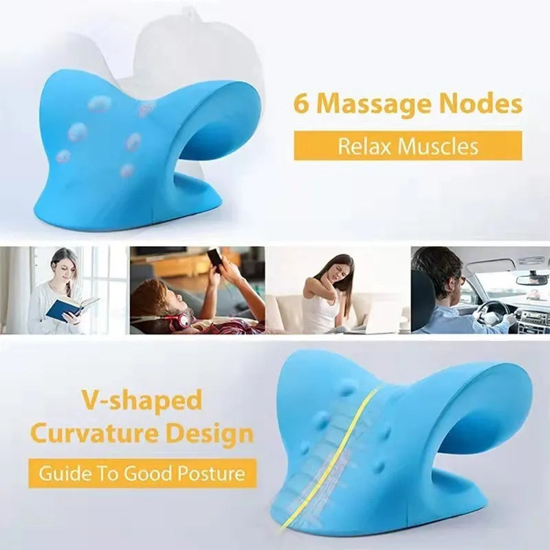 Neck Stretcher Shoulder Massage Cervical Spine Stretch Gravity Muscle Relaxation Traction Pillow Relieve Pain Spine Correction