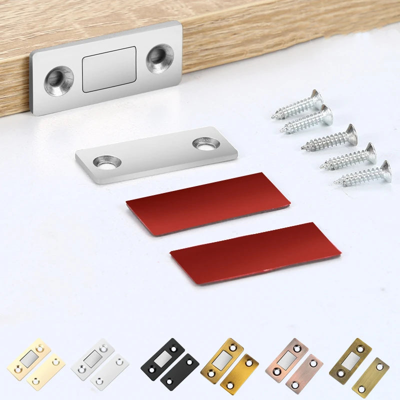 New 4/2PCS Strong Door Closer Magnetic Door Catch Latch Door Magnet Furniture Cabinet Cupboard Screw/Sticker Ultra Thin 6 Colors