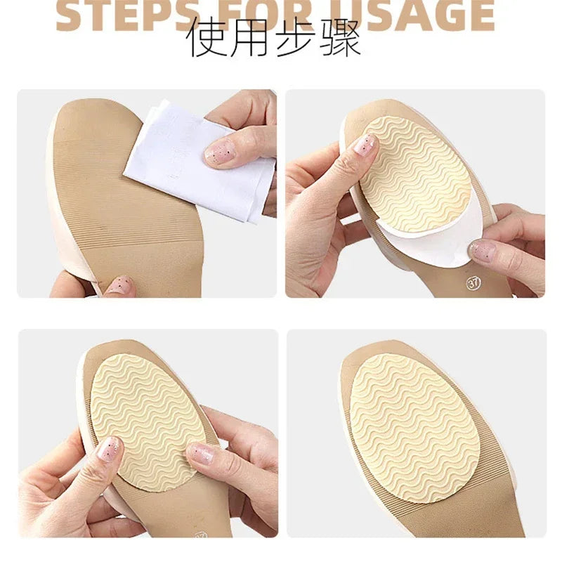 Non-Slip Wear-Resistant Shoes Mat Stickers Self-Adhesive Sole Protector High Heels Forefoot Sticker Silicone Rubber Soles Pads