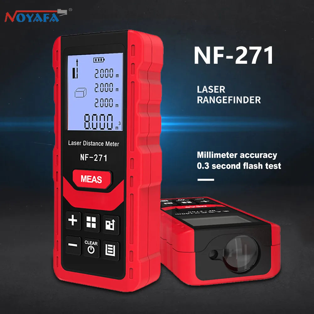 Noyafa NF-271 Laser Distance Meter 40M 80M Rangefinder Tape Range Finder Measure Device Digital Ruler Test Tool