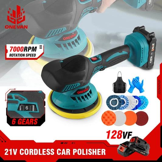 ONEVAN Cordless Car Polisher Electric Polisher Wireless Automobile Car Polishing Sealing Glaze Machine For Makita 18v Battery