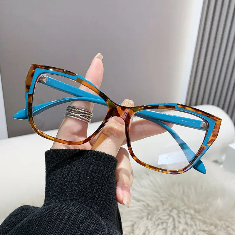 Optical Spectacle Eyeglasses Frames for Women Anti Blue Light Blocking Glasses Brand Designer Cat Eye Ladies Fashion Eyewear New