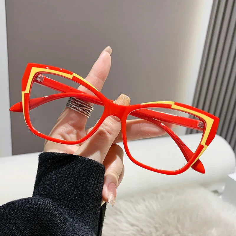 Optical Spectacle Eyeglasses Frames for Women Anti Blue Light Blocking Glasses Brand Designer Cat Eye Ladies Fashion Eyewear New