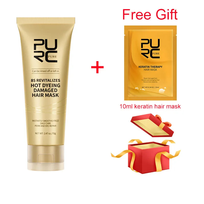 PURC 8 Seconds Hair Mask Professional Keratin Treatment Cream Smoothing Straightenig Soft Repair Damaged Frizz Hair Care Product