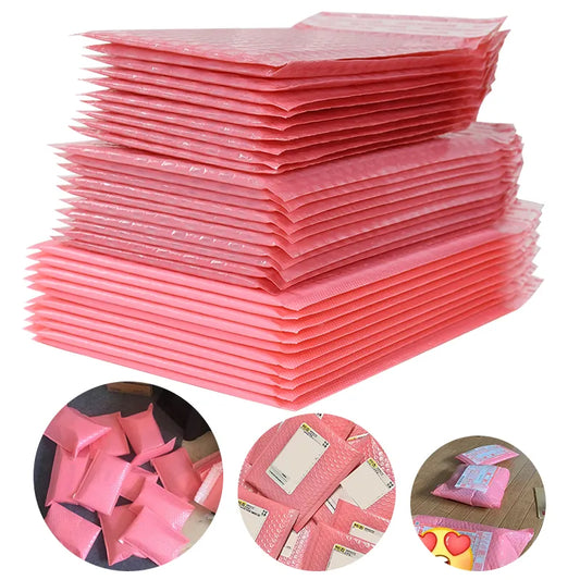 Pink Bubble Packaging Bags for Business 1Set Goods/Gifts/Envelopes/jewelry Package Bag Anti-extrusion Waterproof