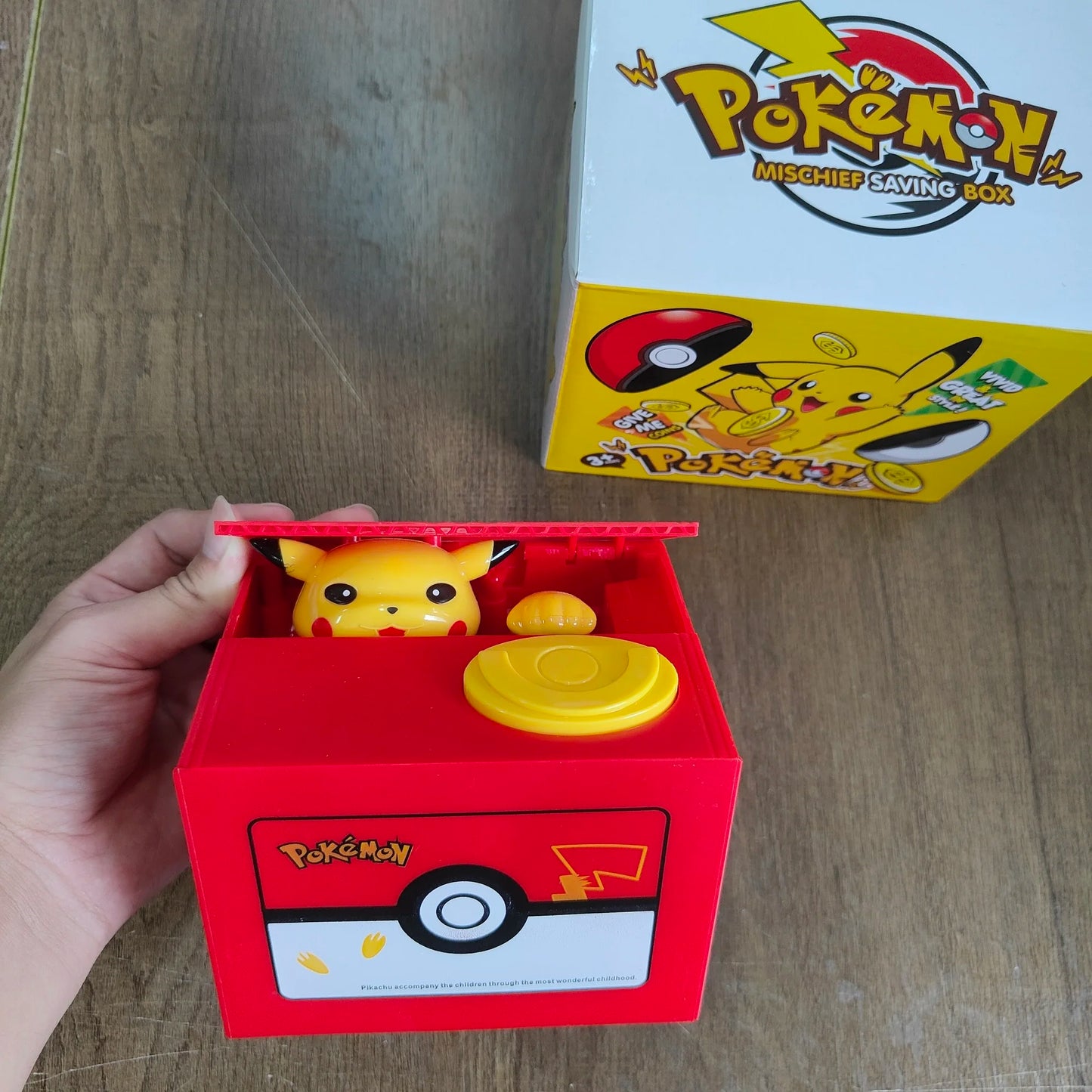 Pokemon Pikachu Piggy Bank Action Figure Anime Cartoon Electronic Plastic Money Box Steal Coin Piggy Bank Kid Christmas Toy Gift