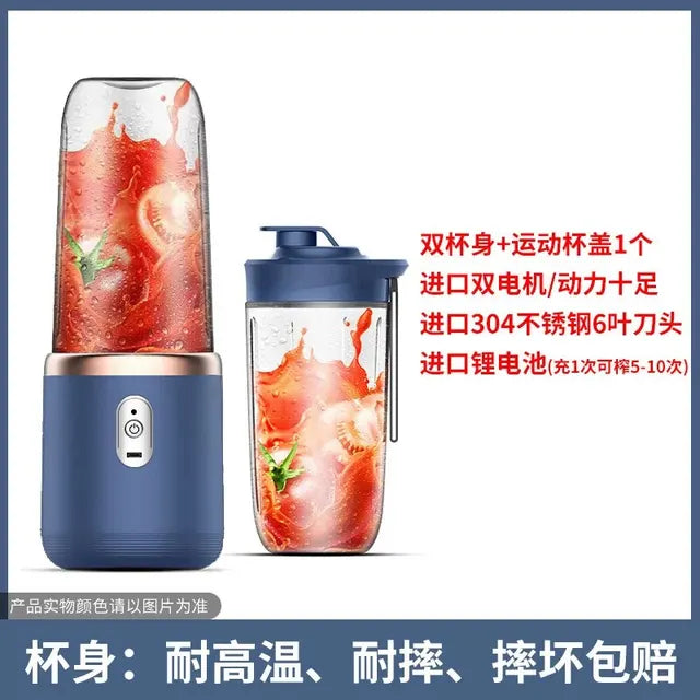 Portable Rechargeable Small Fruit Juicer Automatic Multi-functional Juicer Students Plastic Body High Speed Motor