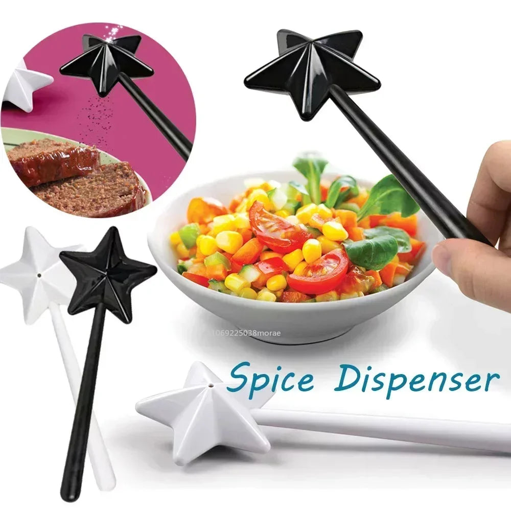 Portable Salt Pepper Shakers  Refillable Magical Star Wand Spice Dispenser Seasoning Shaker Set Kitchen & Dining BBQ Supplies