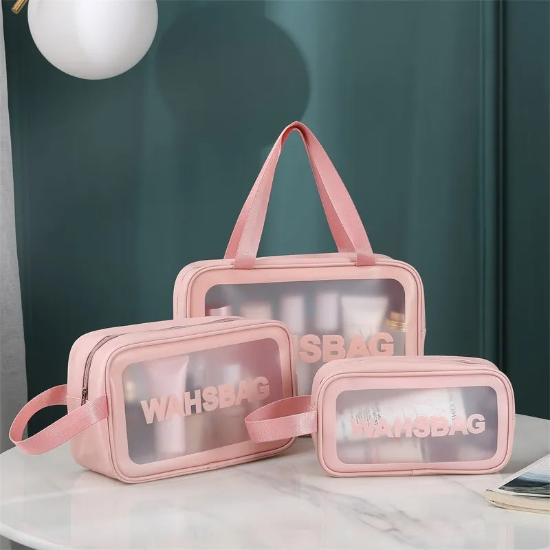 Portable Travel Clear Storage Bag Organizer Bags Waterproof Washbag Transparent Cosmetic Cases