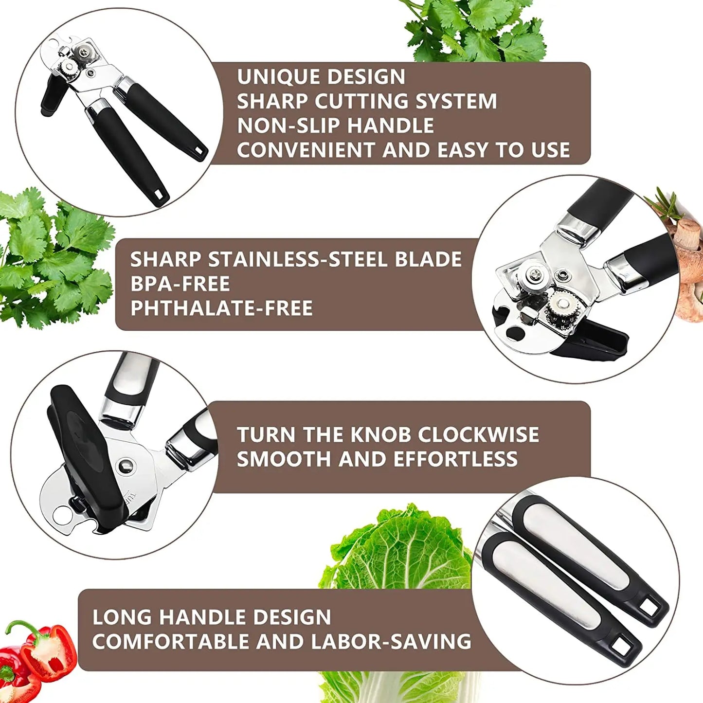 Professional Tin Manual Can Opener Multifunctional Stainless Steel Beer Grip Opener Side Cut Cans Bottle Opener Kitchen Gadgets