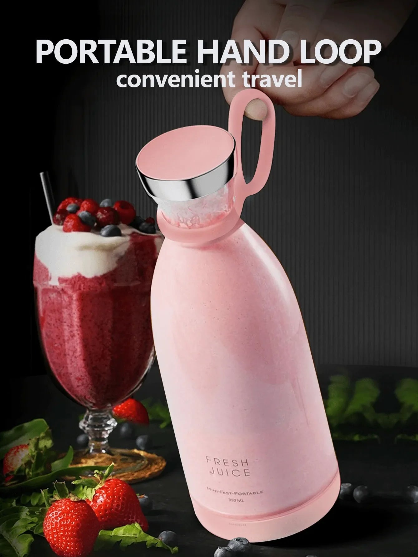 Reup Portable Blender 350ml Mini Portable Blender Smoothies 1400mAh FRESH JUICE Travel Electric Travel Portable Mixer Kitchen