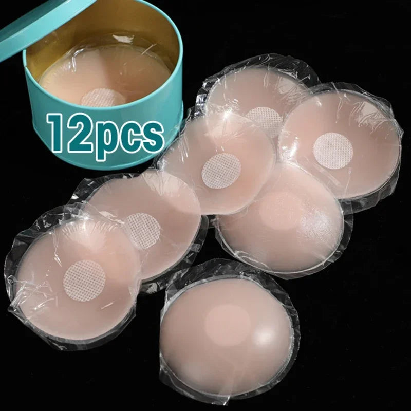 Reusable Women Breast Petals Lift Nipple Cover Invisible Petal Adhesive Strapless Backless Stick on Bra Silicone Breast Stickers