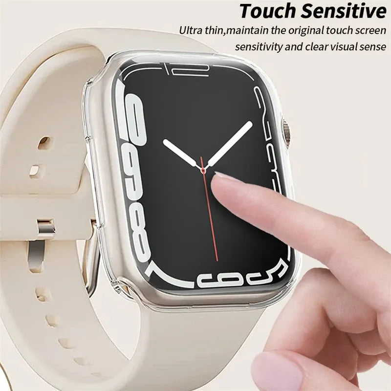 Screen Protector For Apple Watch Case 49mm 44mm 45mm 41mm 40mm 42mm 38mm Full TPU bumper Cover for iwatch series Ultra 8 7 SE 6