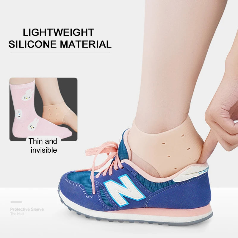 Silicone Heel Protector Protective Sleeve Heel Spur Pads For Relief Plantar Fasciitis Heel Pain Reduce Pressure On Heel 1 Pair