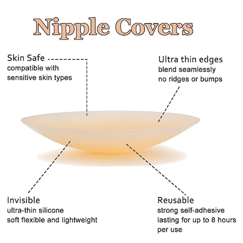 Silicone Nipple Cover Reusable Women Bra Sticker Breast Petal Strapless Lift Up Bra Invisible Boob Pads Chest Pasties Intimates