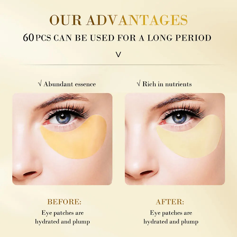 Skincare Products 24K Gold Hyaluronic Acid Eye Mask Remove Dark Eye Circles Collagen Eye Patches Korean Face Care Product