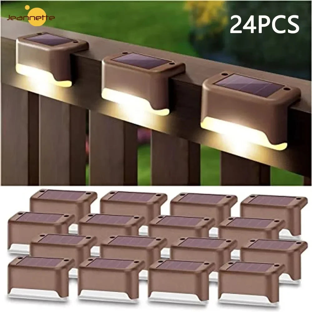 Solar Lamp Path Deck Outdoor Stair Light Garden LED Lights Waterproof Balcony Lighting Solar Lamp for Garden Step Patio Fence