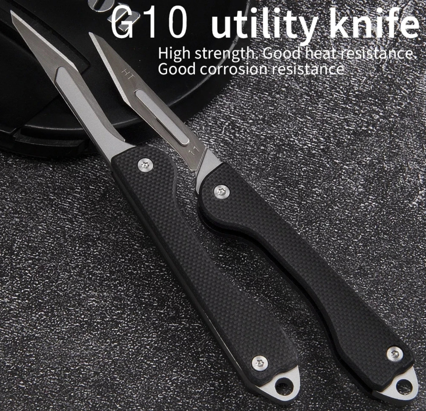 Stainless Steel G10 Titanium Alloy Folding Knife Keychain Pocket Knife Surgical Selfdefense Tool Replaceable NO.11 Surgical Blad