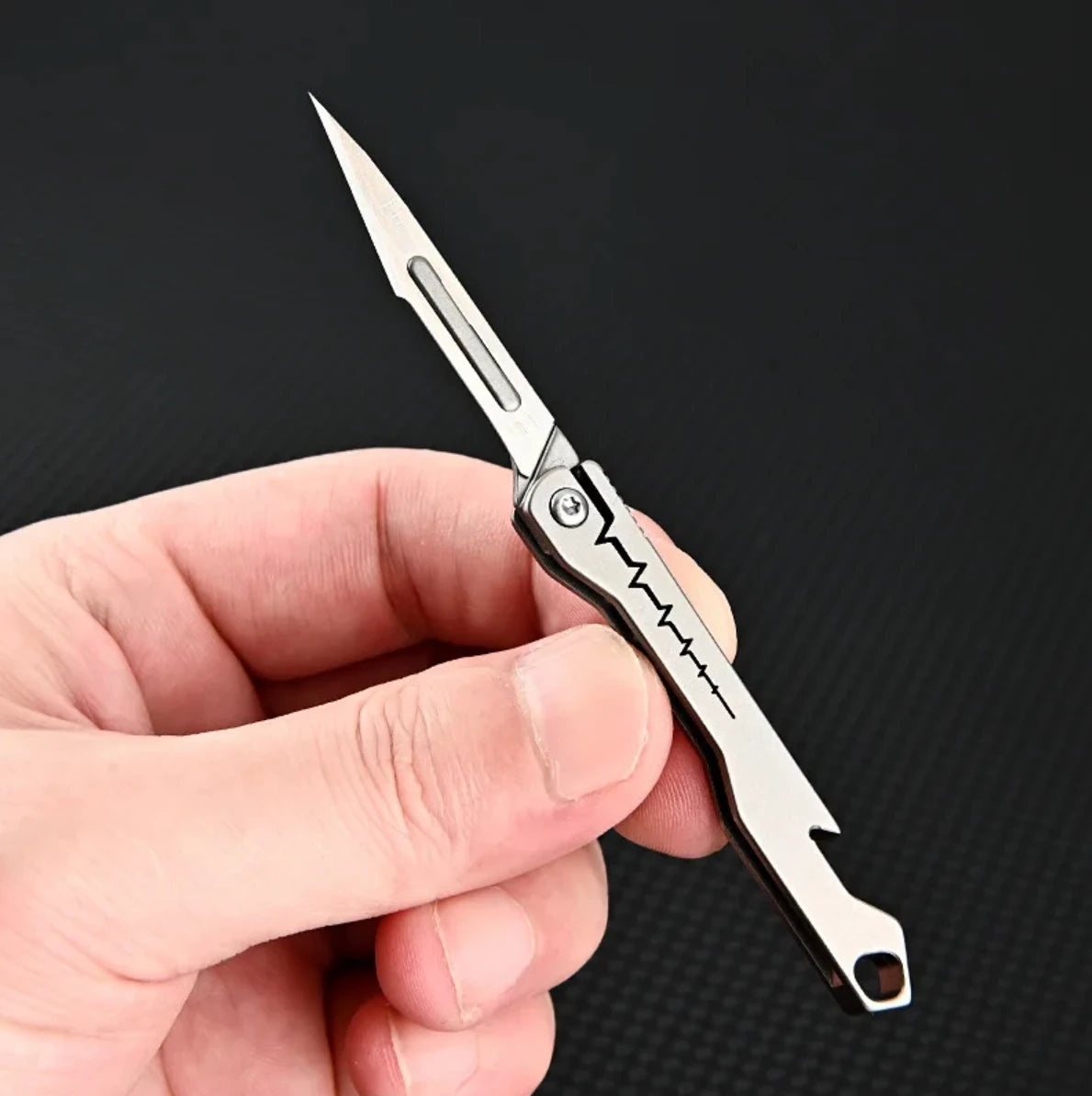 Stainless Steel G10 Titanium Alloy Folding Knife Keychain Pocket Knife Surgical Selfdefense Tool Replaceable NO.11 Surgical Blad