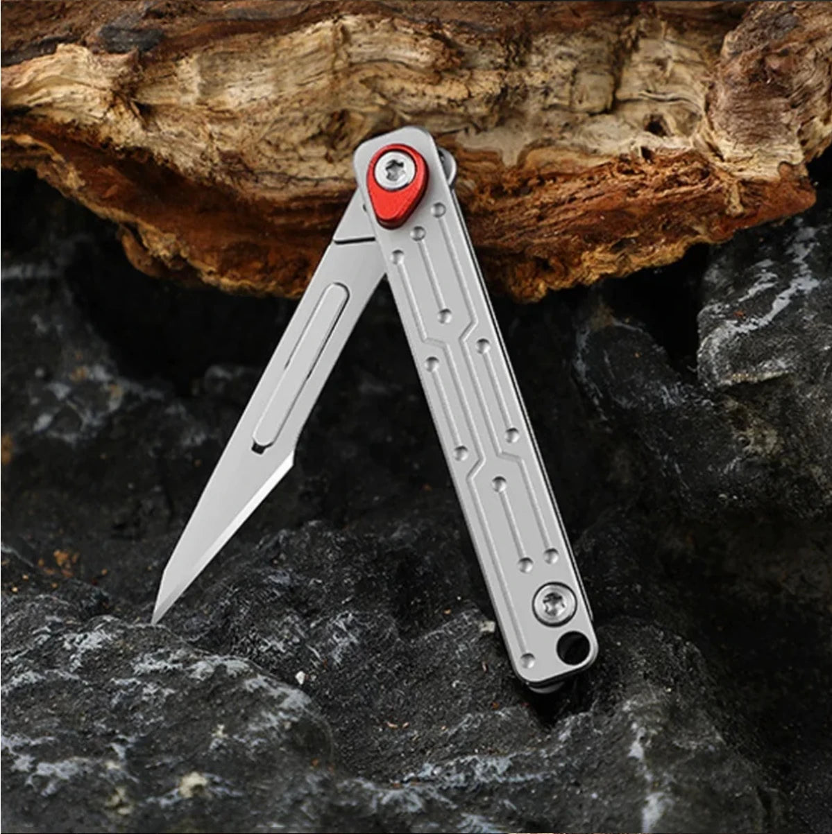 Stainless Steel G10 Titanium Alloy Folding Knife Keychain Pocket Knife Surgical Selfdefense Tool Replaceable NO.11 Surgical Blad