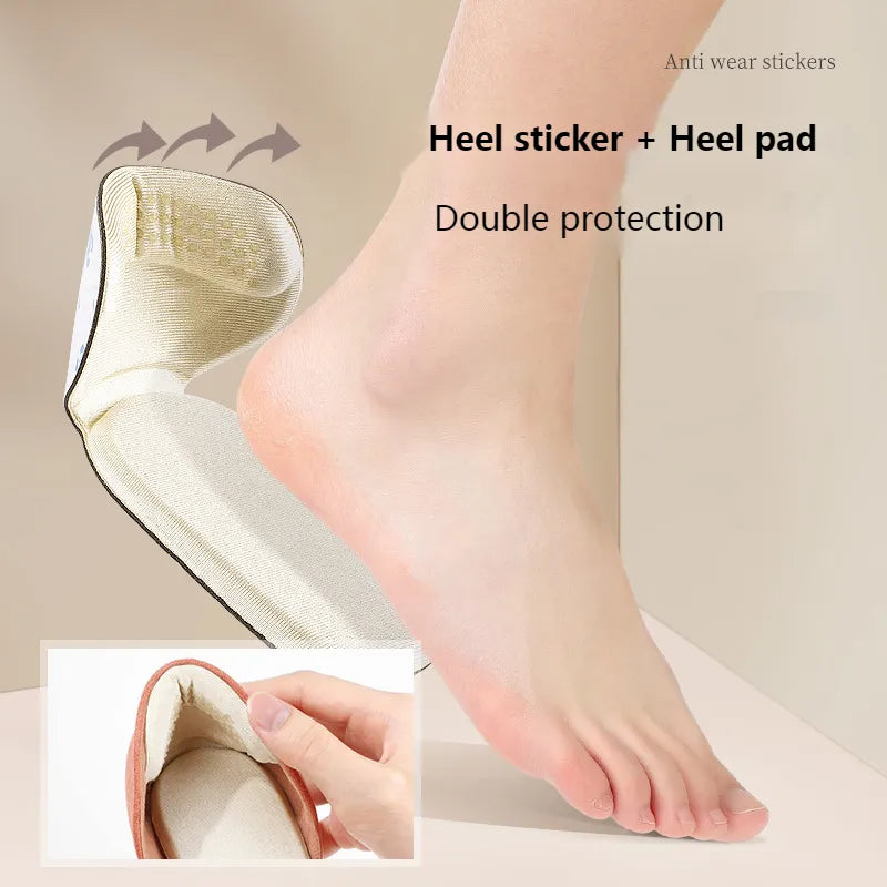 T Shape Sponge Heel Stickers Shoe Cushion Heel Protector for Shoes High Heels Inserts Heel Pads Shoe Adjuster Women Half Insoles