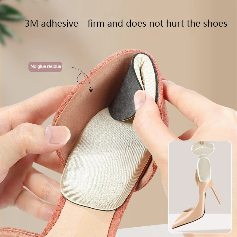 T Shape Sponge Heel Stickers Shoe Cushion Heel Protector for Shoes High Heels Inserts Heel Pads Shoe Adjuster Women Half Insoles