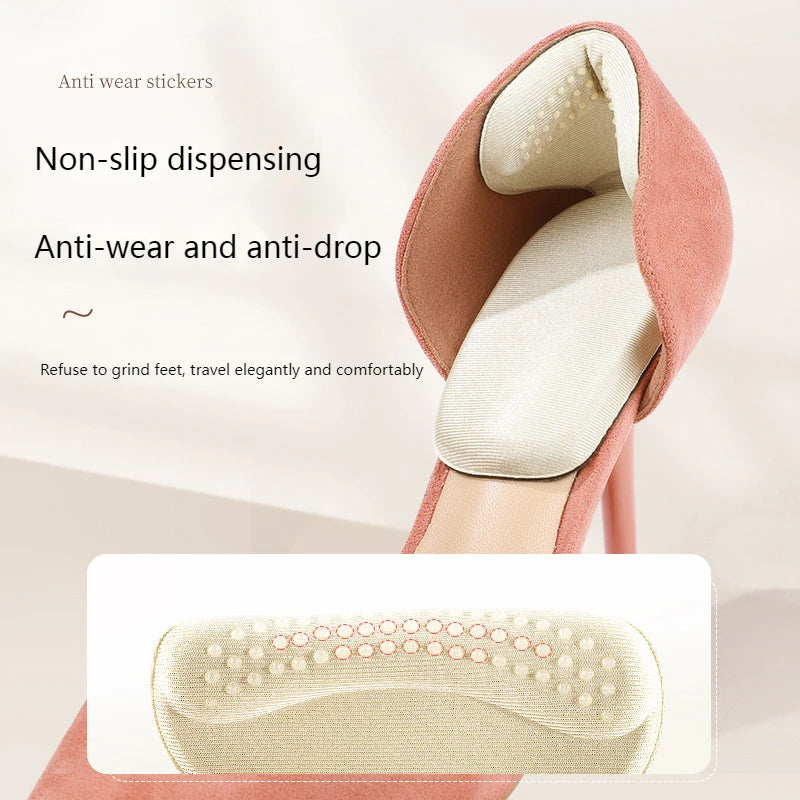 T Shape Sponge Heel Stickers Shoe Cushion Heel Protector for Shoes High Heels Inserts Heel Pads Shoe Adjuster Women Half Insoles