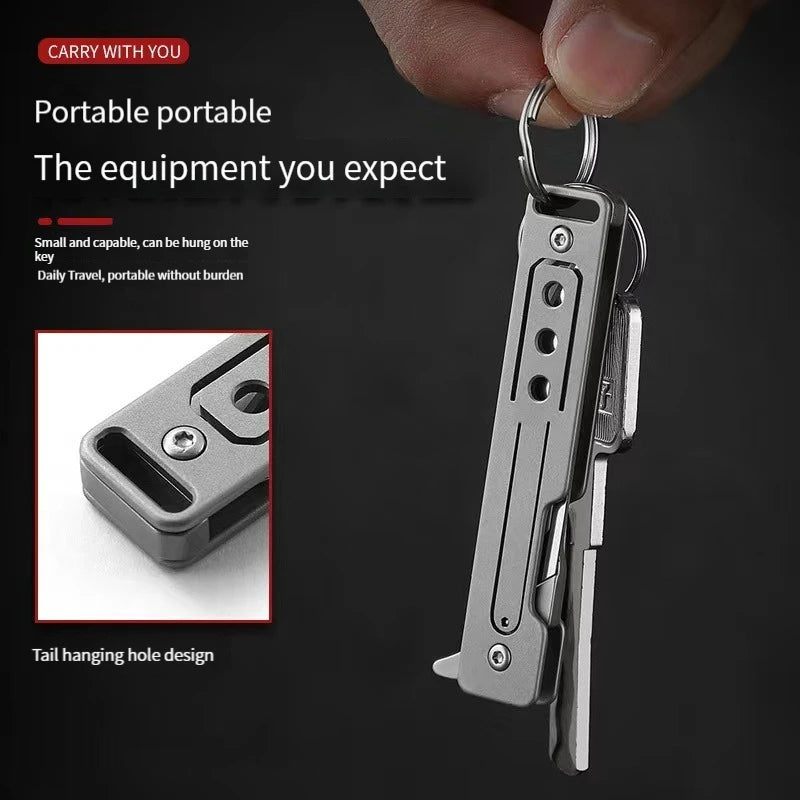 Titanium Alloy Art Knife Quick Opening Folding Blade Sharp and Portable Express Delivery Small Knife Keychain 10 Blades Included