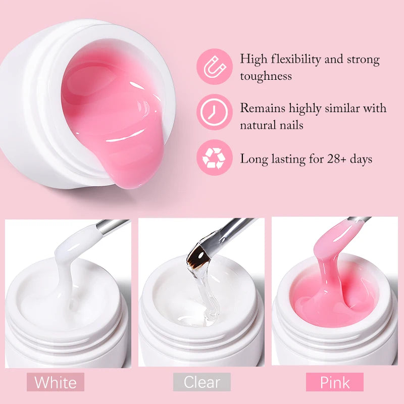 UR SUGAR Milky White Clear Pink Color 15ml Jelly Extension Nail Gel Polish Soak Off UV LED Gel Varnish Manicure Tips Tools