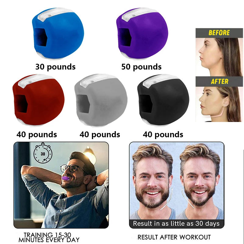 V  shape faceshape Fitness Face Men Facial pop n go Mouth Jawline Jaw Exerciser Muscl Chew Ball Chew Bite Breaker Training Body